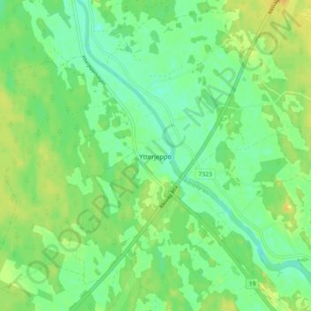 Ytterjeppo topographic map, elevation, terrain