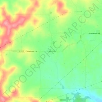 Fayetteville topographic map, elevation, terrain
