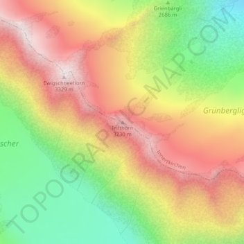 Trifthorn topographic map, elevation, terrain