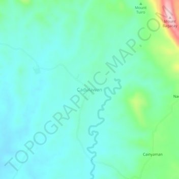 Cadulawan topographic map, elevation, terrain