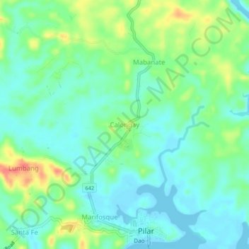 Calongay topographic map, elevation, terrain