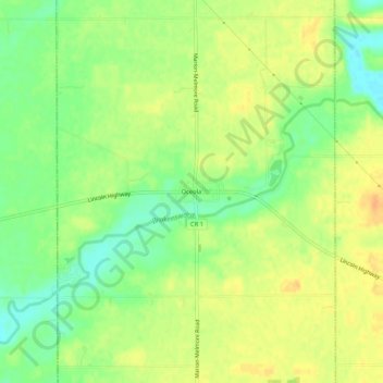 Oceola topographic map, elevation, terrain