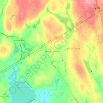 Sellecks Corners topographic map, elevation, terrain