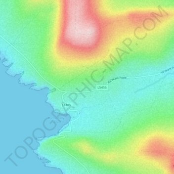 Ashleam topographic map, elevation, terrain