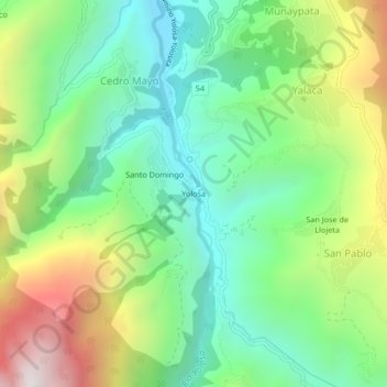 Yolosa topographic map, elevation, terrain