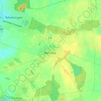 Börnicke topographic map, elevation, terrain
