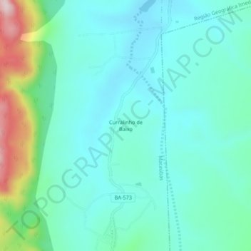 Curralinho de Baixo topographic map, elevation, terrain