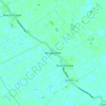 Wragholme topographic map, elevation, terrain