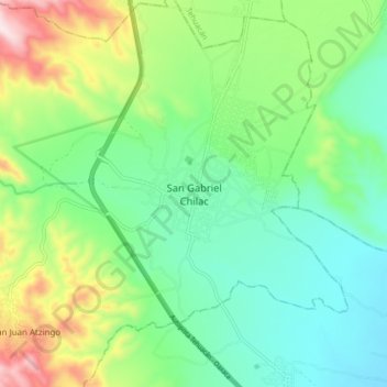 San Gabriel Chilac topographic map, elevation, terrain