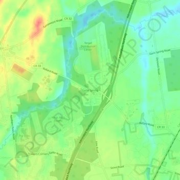 Gurn Spring topographic map, elevation, terrain