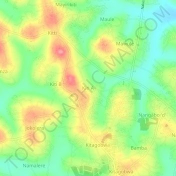 Kiti A topographic map, elevation, terrain