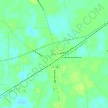 Starks topographic map, elevation, terrain