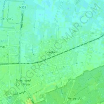 Berghem topographic map, elevation, terrain