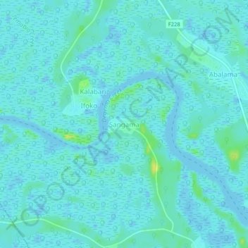 Sangama topographic map, elevation, terrain