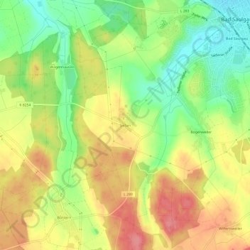 Sießen topographic map, elevation, terrain