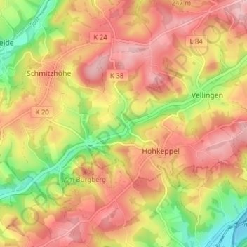 Loxsteeg topographic map, elevation, terrain