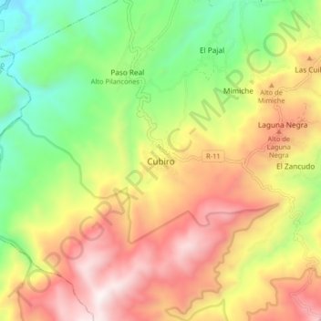 Cubiro topographic map, elevation, terrain