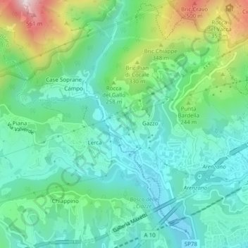 Bornio topographic map, elevation, terrain