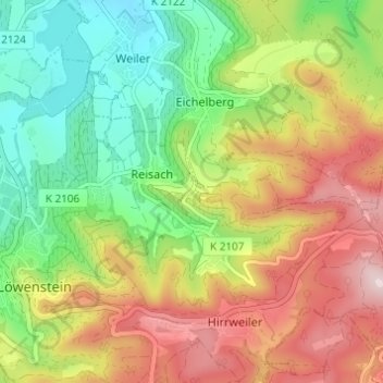 Altenhau topographic map, elevation, terrain