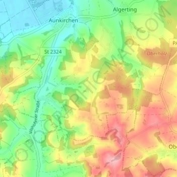 Weg topographic map, elevation, terrain