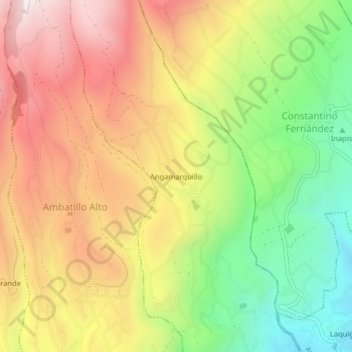 Angamarquillo topographic map, elevation, terrain