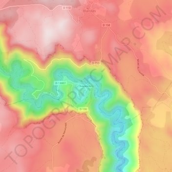 Navacelles topographic map, elevation, terrain