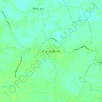 Jalpa de Méndez topographic map, elevation, terrain