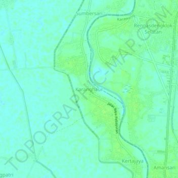 Karanghaur topographic map, elevation, terrain