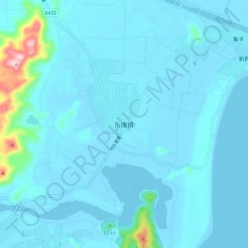 东澳镇 topographic map, elevation, terrain