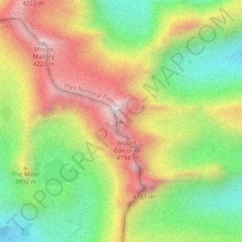 Mount LeConte topographic map, elevation, terrain