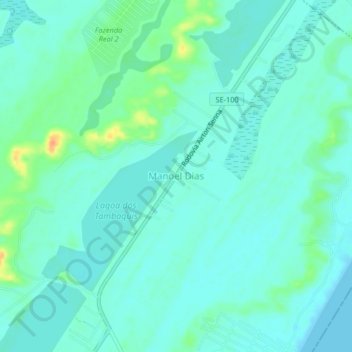 Manoel Dias topographic map, elevation, terrain