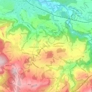 Alterschwil topographic map, elevation, terrain