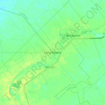 Santa Rosalía topographic map, elevation, terrain