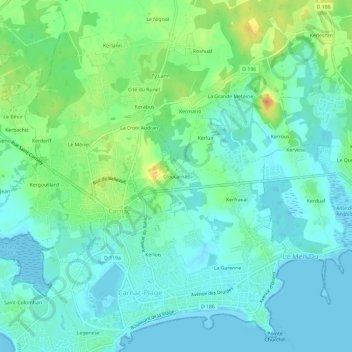 Cloucarnac topographic map, elevation, terrain