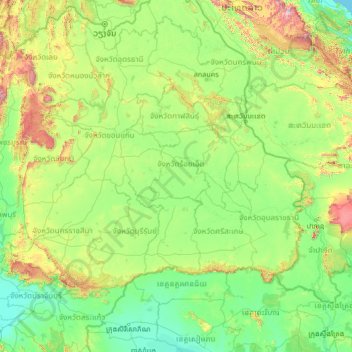 Roi Et Province topographic map, elevation, terrain