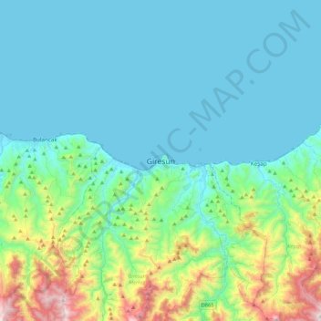 Giresun topographic map, elevation, terrain