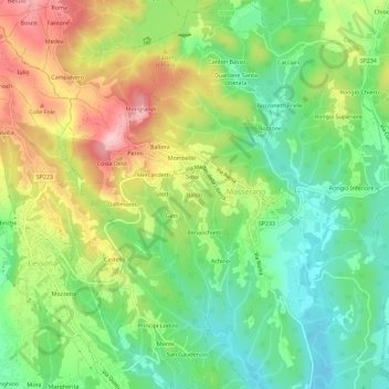 Baldo topographic map, elevation, terrain