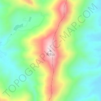 阁皂山 topographic map, elevation, terrain