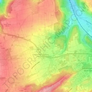 Jettenburg topographic map, elevation, terrain