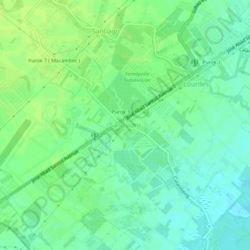 San Isidro topographic map, elevation, terrain