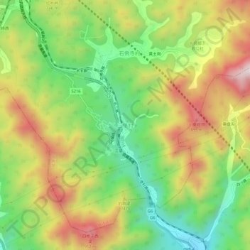 Sanpu topographic map, elevation, terrain
