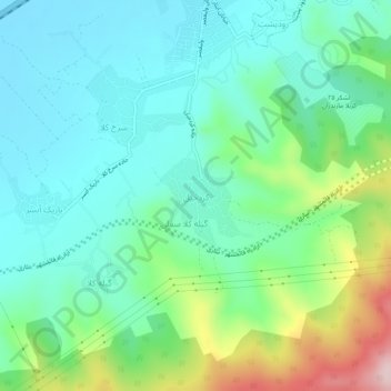 کردخیل topographic map, elevation, terrain