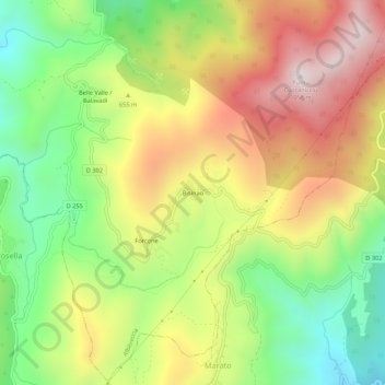 Bisinao topographic map, elevation, terrain
