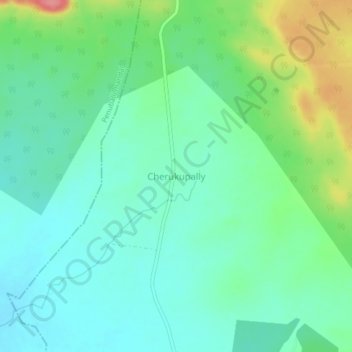 Cherukupally topographic map, elevation, terrain