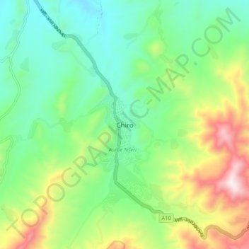 Chiro topographic map, elevation, terrain