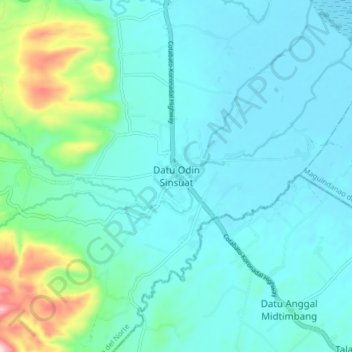 Datu Odin Sinsuat topographic map, elevation, terrain
