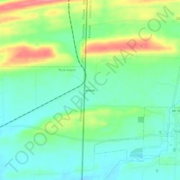 Jenson topographic map, elevation, terrain