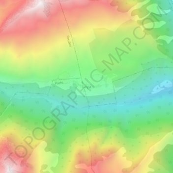 Laya topographic map, elevation, terrain