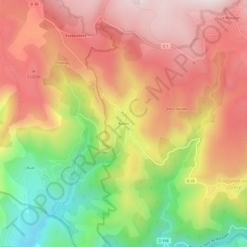 Runes topographic map, elevation, terrain