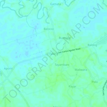 Talang topographic map, elevation, terrain